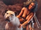 native american girl with her pet by fantasyerotic.jpg