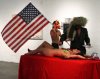 Performance Art Acting Bizarre American Flag Animal Heads.jpg
